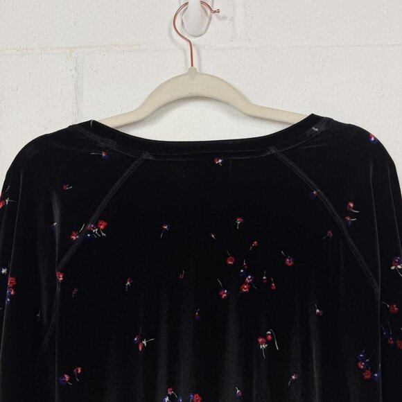 Liz Claiborne Velvet Top Black Floral Stretch Relaxed Party Office Dressy XXL - Picture 8 of 12